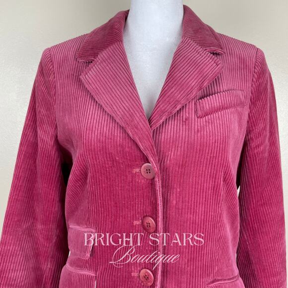Rare Pink Corduroy Blazer Jacket ASO Lorelai Gilmore Girls Bright Colorful - Picture 10 of 16